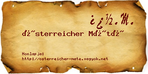 Österreicher Máté névjegykártya